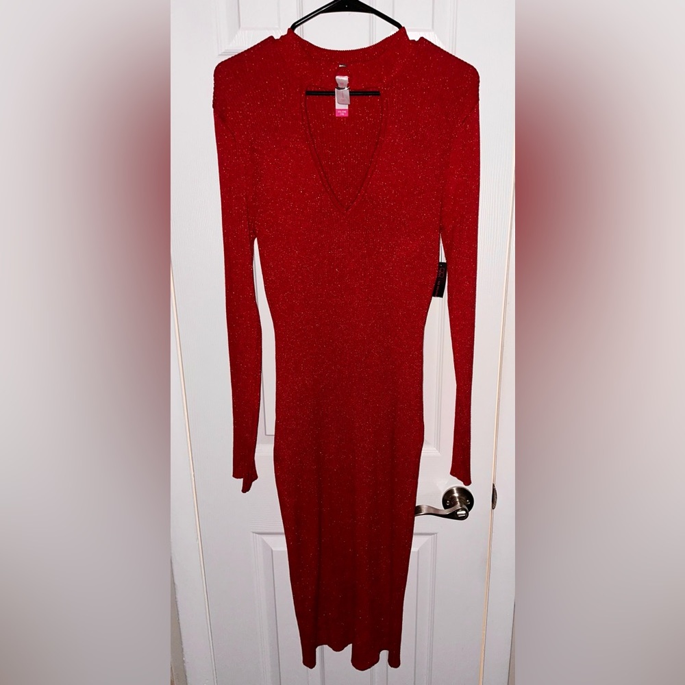 Red Long Sleeves dress